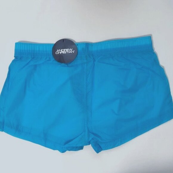 Andrew Christian Size M - Short 100% Nylon Swim Shorts - Turquoise - Picture 10 of 11